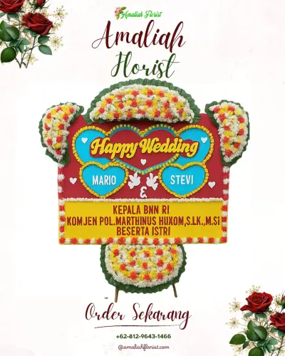 Karangan Papan Bunga Pernikahan di Tejakula